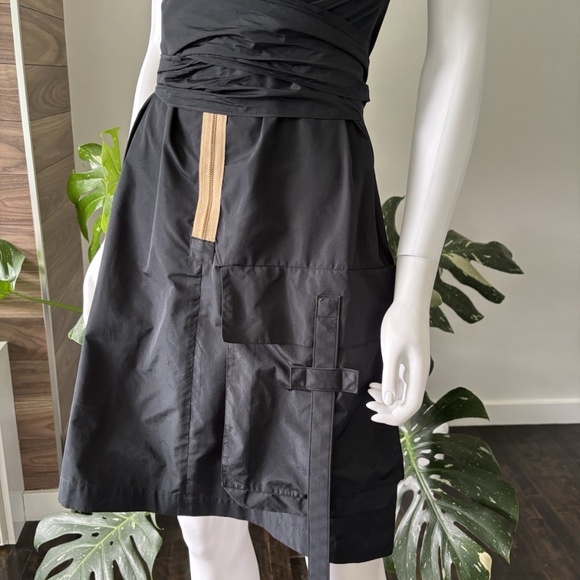 Marie Saint Pierre Dress Black Belted Sleeveless Pocket Black Zip Sz 2- Medium - Picture 8 of 9